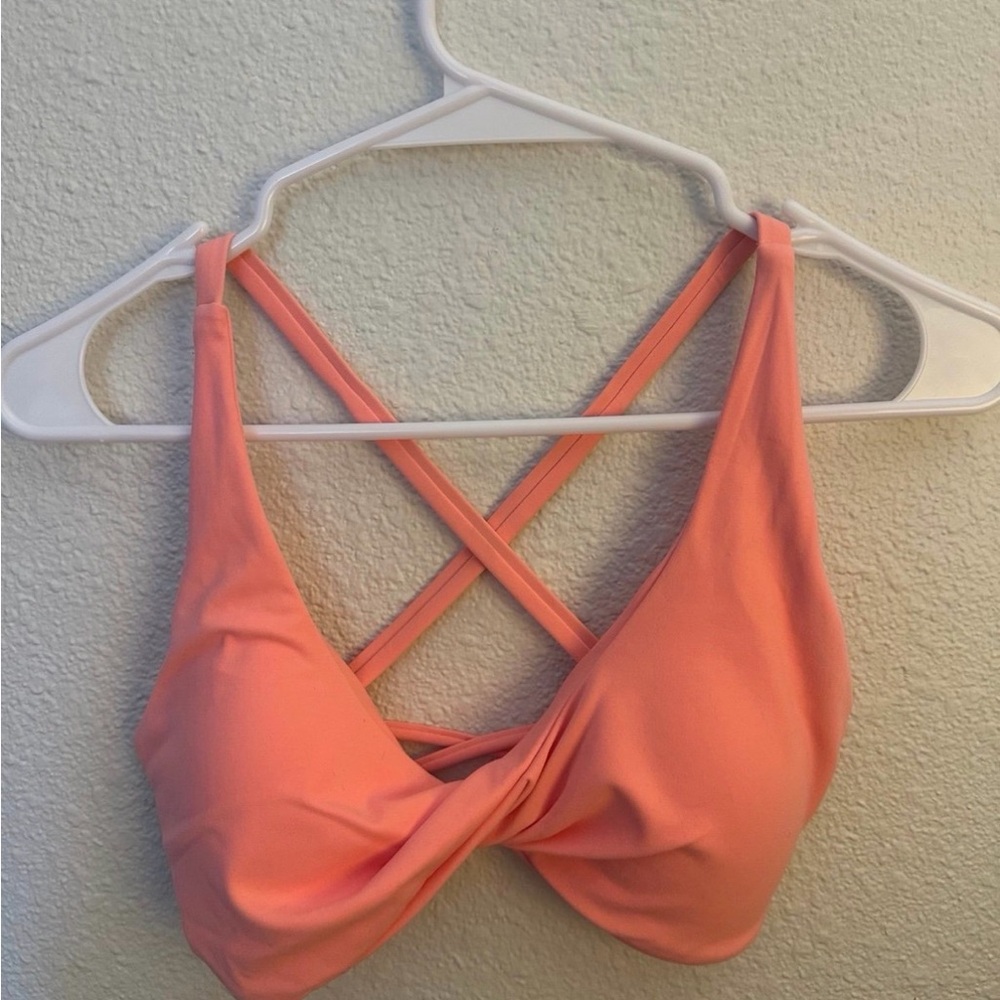 BuffBunny Coral Cross-Back Sports Bra